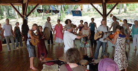 Musicians in dance circle